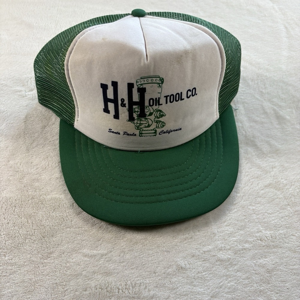 Vtg H&H Oil Tool Co Santa Paula CA Trucker Hat Deadstock Taiwan ROC MINT Foam